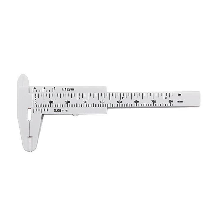 Pied à Coulisse Plastique Double échelle - Mesure 0-80 Mm (mm Et Pouces) - Pour Bijoux, Antiquités, Bricolage - Rose - 6