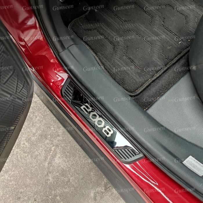 Noir - Protecteur de seuil de porte de voiture pour Peugeot 2008 GT, plaque de protection, accessoires pour p
