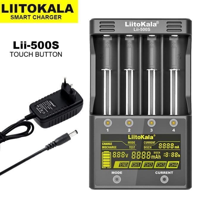 Chargeur Batterie LiitoKala Lii-500S - Ecran Tactile LCD Pour Accus 18650, AA, Ni-MH