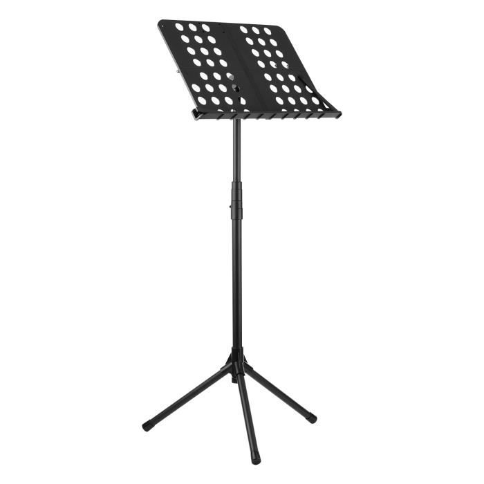 Pupitre de musique en métal portable Instruments de musique détachables  pour piano violon guitare partitions noir