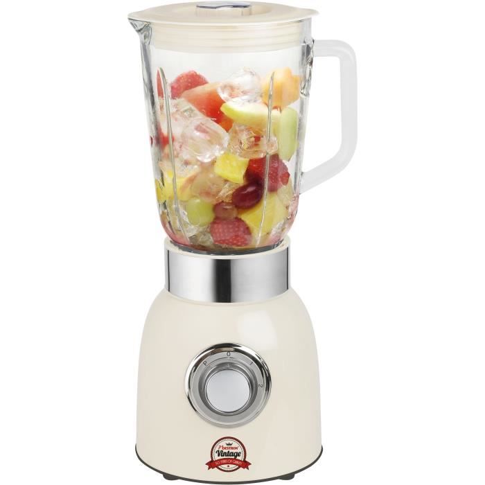 Blender Bol En Verre 1 5l 850w 6 Pales En Inox Pour Glace Pilee Pulse Et 2 Vitesses Bouton Turbo Couleur Ivoire Cdiscount Electromenager
