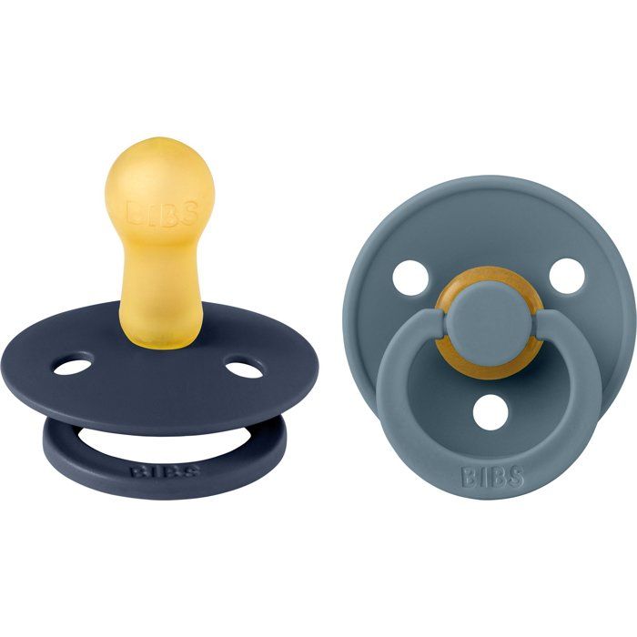 Sucette bébé - BIBS - Colour - Embout rond - Pack de 2 - Caoutchouc naturel - Taille 2 Deep Space Petrol