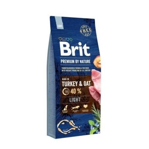 BRIT Premium by nature Light Turkey and Oat (nourriture sèche légère pour chien), 15 KG