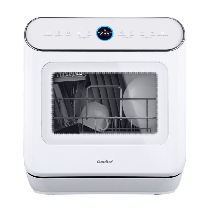Comfee Mini Lave-vaisselle mini plus pose libre TD305-W L42cm 58db avec 3 couverts 8 programmes Commande tactile Blanc