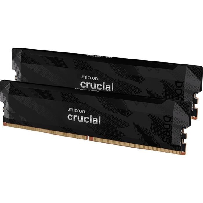 Kit mémoire gamer CRUCIAL Pro OC CP2K16G64C32U5B 64 Go 2x 32 Go DDR5 6400 UDIMM CL32 avec dissipateur thermique - vue 5