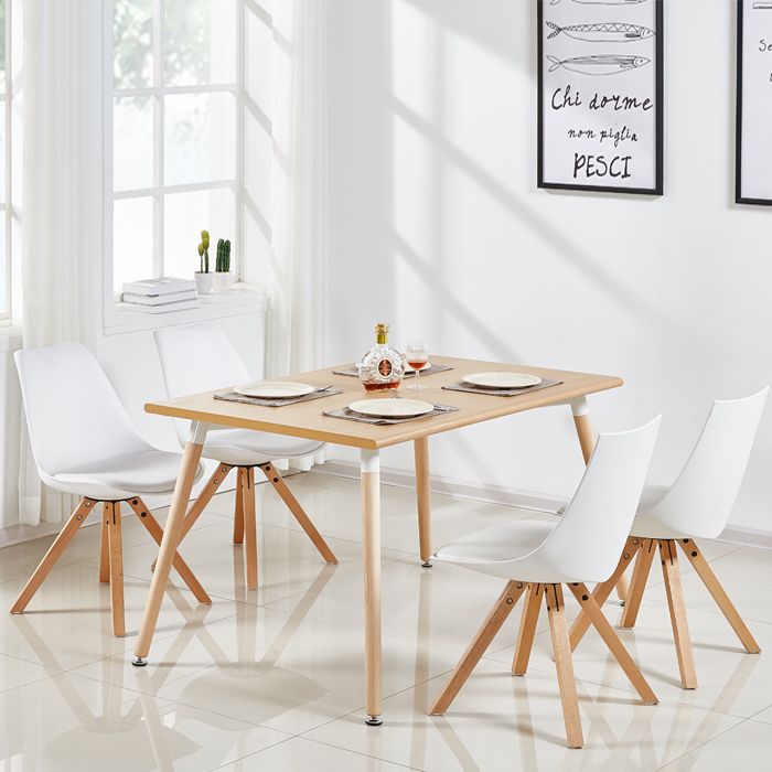 table à manger rectangulaire scandinave bois 120cm - brevik - designetsamaison