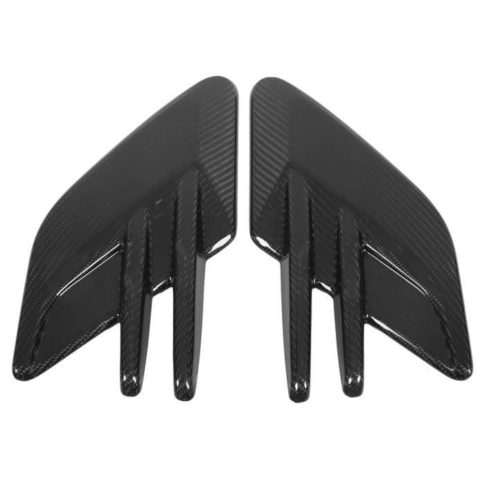 Kit Ailes Latérales ABS Noir Brillant Pour Voiture - Évents Flux D'air, Autocollant