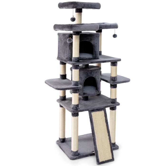 Comparer les prix de GOPLUS Arbre à Chat à Plusieurs Niveaux avec Perchoirs Confortables,Maison de Jeu pour Chatons,Cadre d'escalade Chat,60x50x170CM