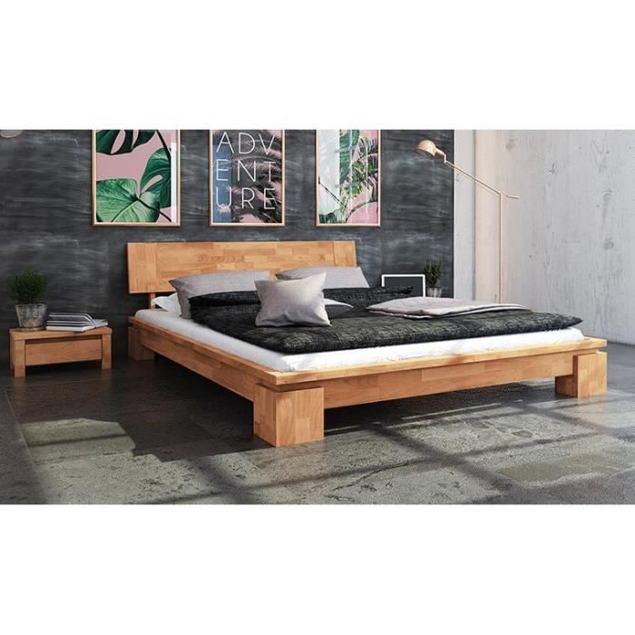 Lit 140 X 190 Cm En Bois Massif Naturel Vinci Bas Achat Vente Structure De Lit Lit 140 X 190 Cm En Bois Cdiscount