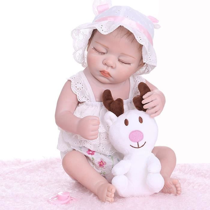 49cm Corps Complet Silicone Reborn Bebe Poupee Fille Bebe Reborn Main Peinture Rouge Peau Enracinee Cheveux Impermeable Bain Jouet Cdiscount Jeux Jouets