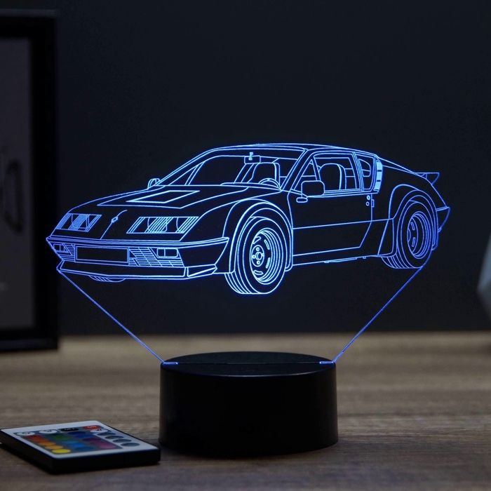 Lampe 3D Alpine Renault A310 6 cylindres – LED – Idée Cadeau – Fabriquée en France