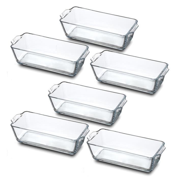 Plat à Four En Verre Borosilicate 1 Litre - 26x15x4.5 Cm - Rectangulaire Avec Poignées - Micro-ondes, Four, Lave-vaisselle - 12