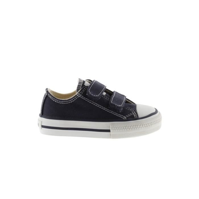 Victoria Baskets enfant - VICTORIA - Toile bleue - Scratch - Semelle caoutchouc - Pointures 22 à 29