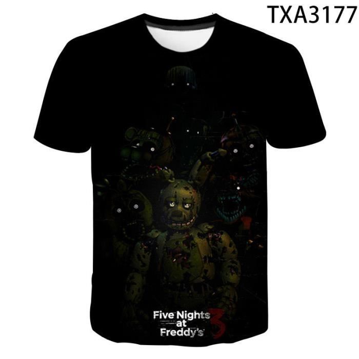T-shirt bricolage,Fnaf – t-shirt 3D pour hommes, femmes et enfants, cinq nuits à Freddy, Streetwear d'été, pour Garçons et filles,
