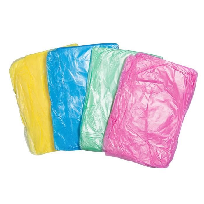 10 Pièces Jetable Poncho Anti Pluie À Capuche, Pe Transparent Cape De - 4
