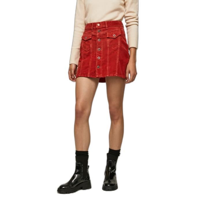Jupe-Short Trapèze Pepe Jeans Pour Fille - Délavé Bleu Vintage - Taille Haute - 6