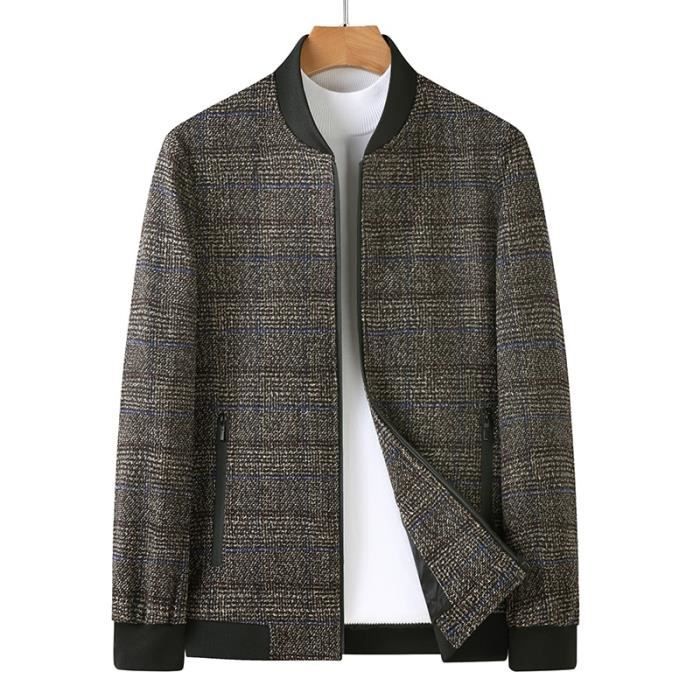 Manteau En Laine Homme - Longueur Moyenne, Grande Taille, Pour L'hiver Et Le Quotidien