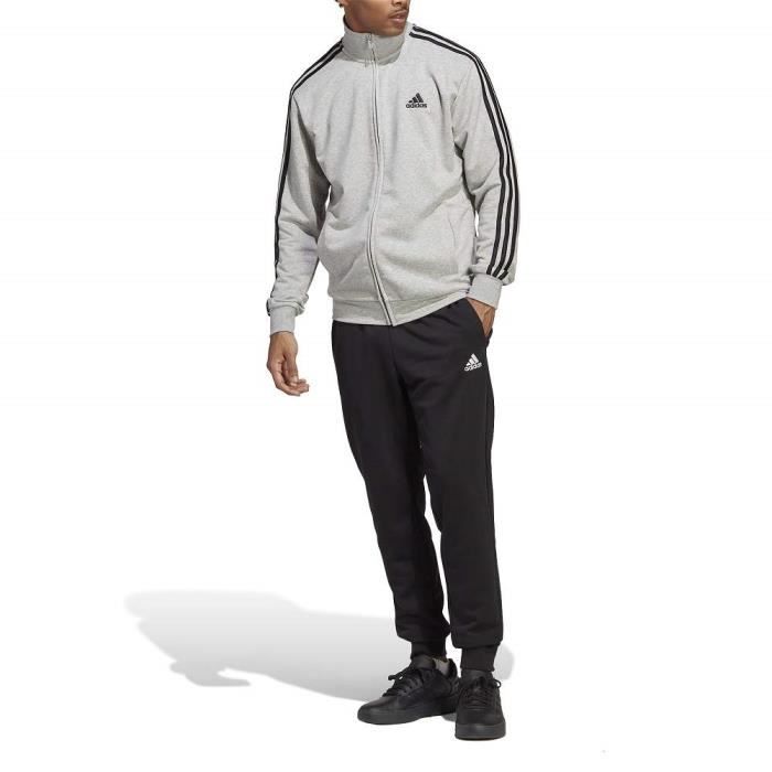 Adidas Survêtement pour Homme Basic 3-Stripes French Terry Gris IC6748