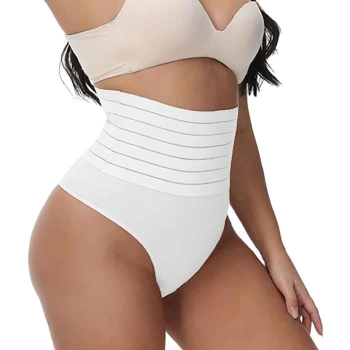 XSDSLS String Gainant Ventre Plat Femme Invisible Culottes Sculptantes Taille Haute Gaine Amincissante Minceur Panty Ventre Plat Shapewear Body Shaper Shapewear Thong Panty (Noir, S