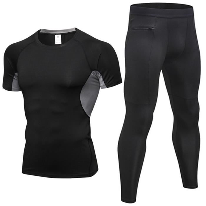 Legging Homme Sport 3/4 – Pour Running, Yoga, Musculation – Respirant, Séchage Rapide – Avec Poches