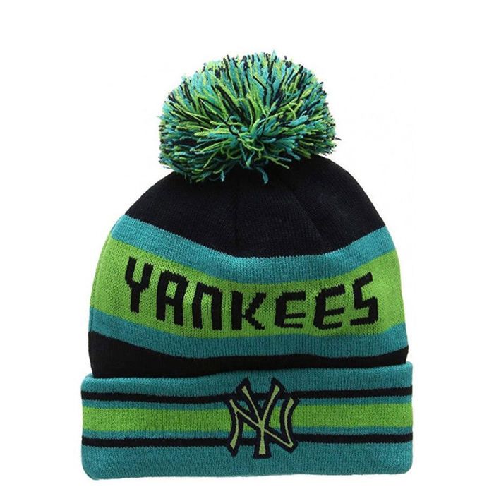 Bonnet New Era Yankees - Pompon, Tricoté, Doublé - Homme - Bleu