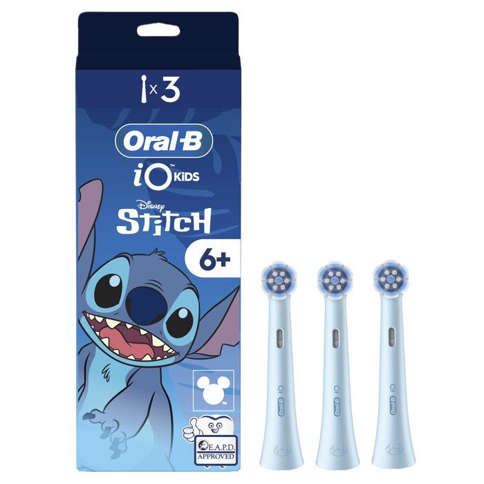Pack de 3 brossettes Stitch ORAL B iO Kids6+ Pour enfant Extra doux Pour iO2 Kids Disney Dès
