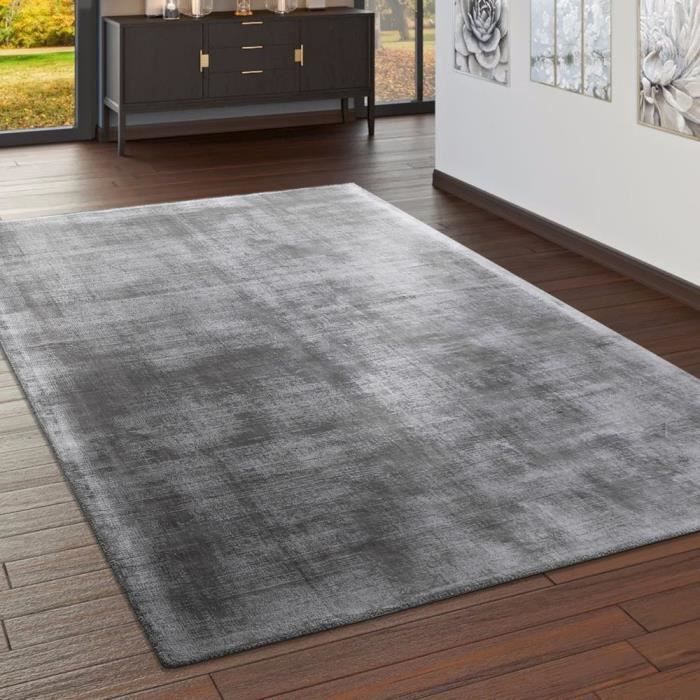 tapis fait main haut de gamme 100 viscose vintage aspect chine en gris 200x300 cm achat vente tapis cdiscount