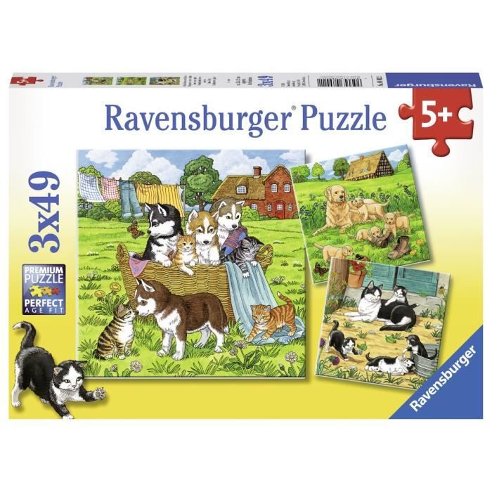 Puzzle Animaux Mignons - Ravensburger - 3x49 Pièces - Mixte - A partir ...
