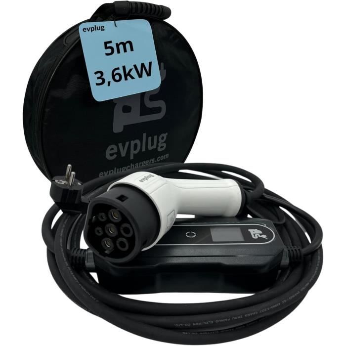 Chargeur Voiture Electrique AWESAFE Type 2 Mono-phasé 16A Réglable