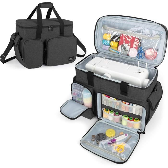 Sac De Transport Perfeclan Pour Machine à Coudre & Surjeteuse - Housse Portable Oxford Anti-Poussière Avec Poches Et Poignées