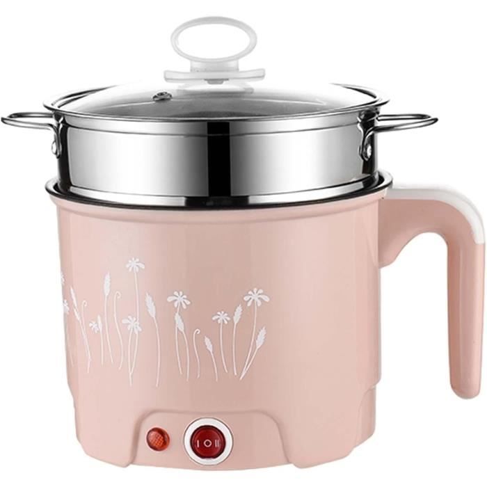 Hot Pot électrique 1.8L Portable - 450W Avec Revêtement Céramique Anti-adhésif - Parfait Pour Cuisson, Friture Et Ragoût