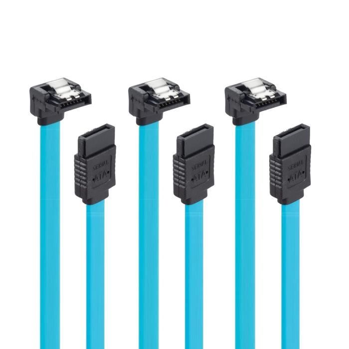 Bolongking Lot De 3 Câbles Répartiteurs SATA Vers Double SATA - 20cm Pour HDD/SSD