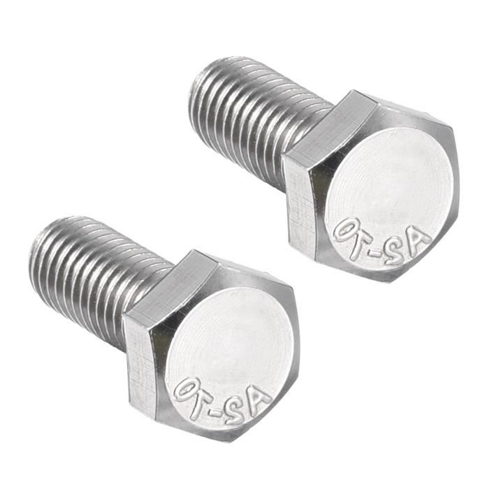 Vis métaux tête hexagonale DIN 933 D-Work en inox A2 lot de 100 vis 12x50