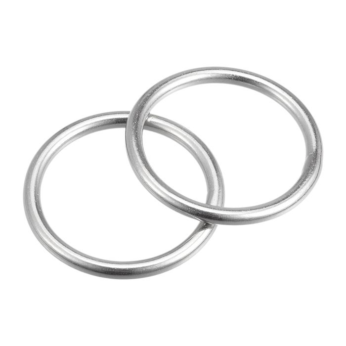 Anneau daccroche SOURCING MAP Anneau Soudé Inox Acier 316 Rond 35mm Diamètre intérieur 4mm Épais 2Pcs