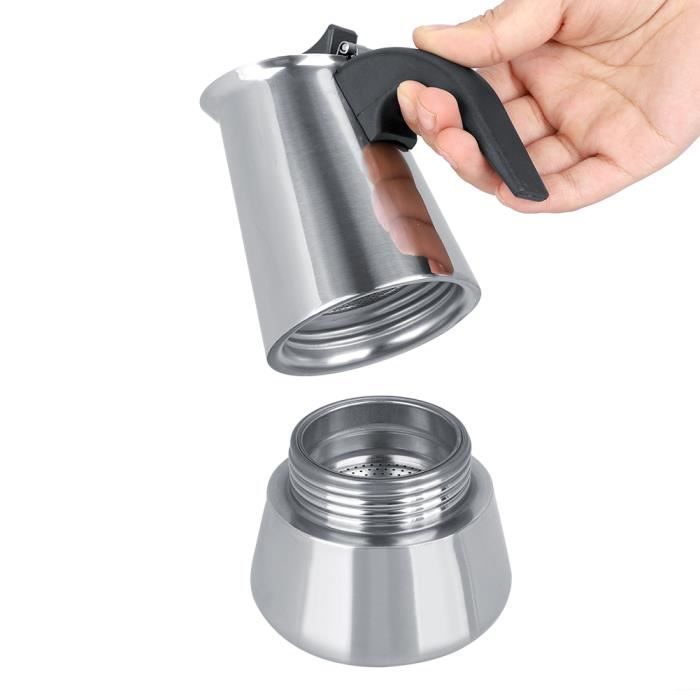Cafetière Inox 1,2L 9 Tasses JJzex - Percolateur Camping Extérieur Maison