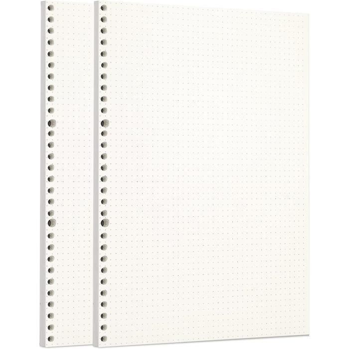 Recharge De Papier 6 Trous Pour Classeur | 80 Feuilles Lignées Et Quadrillées | Format 13.5x19 Cm