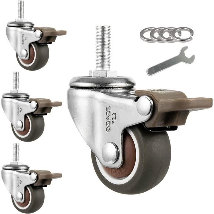 Roulettes Pivotantes,4 Roulettes Pour Meubles Lourd,Roulettes