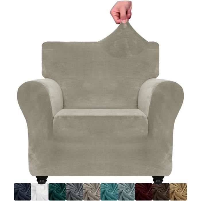 Housse Accoudoir Canapé Lot De 4 - Jacquard Beige, Extensible Antidérapant, Lavable - Protection Accoudoirs - 3