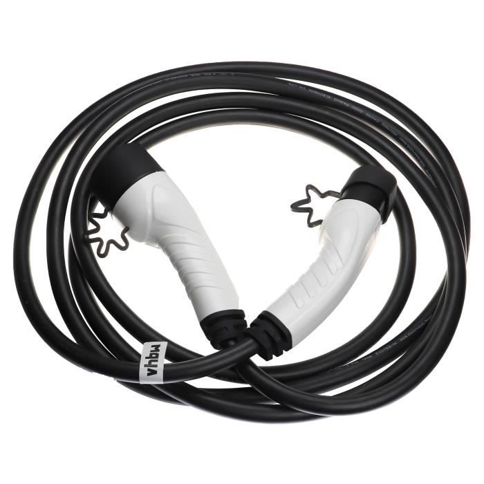 vhbw Câble de recharge type 2 vers type 2 compatible avec Fiat 500 Electric voiture électrique - 1 phase, 32 A, 7 kW, 5 m