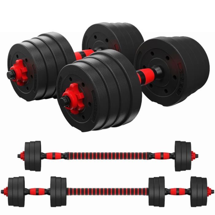 TECTAKE 2 Haltères de Musculation 5 kg en Vinyle Noir - Cdiscount Sport