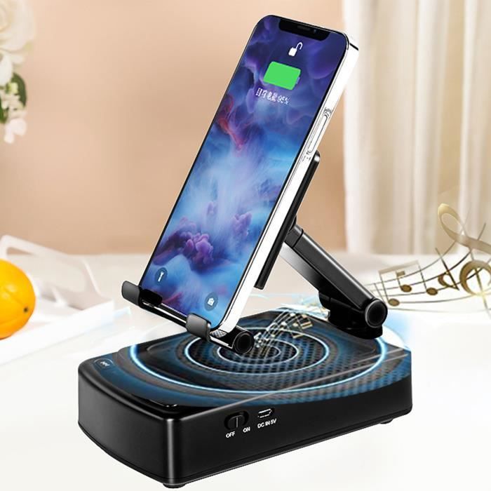 Haut-Parleur Portable avec Support de TéléphoneHaut-Parleur BT Puissante avec Charge Adapté à la Maison et à Lextérieur