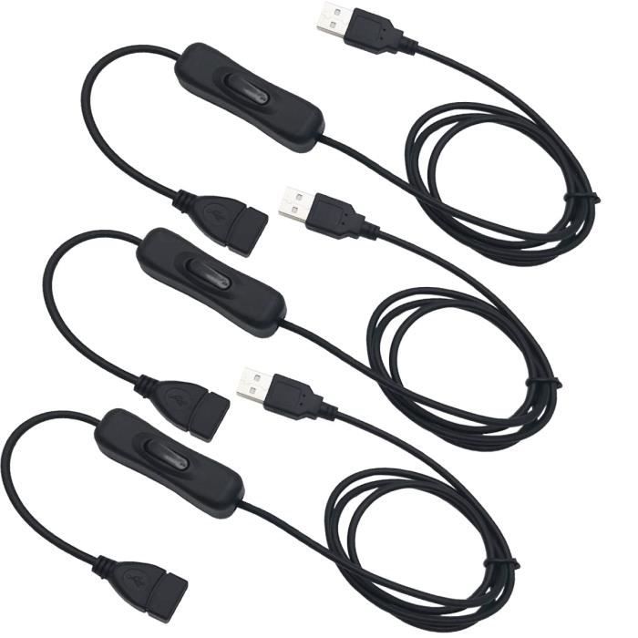 Câble usb A male-femelle avec interrupteur on-off