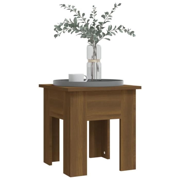 fhe - tables - table basse chêne marron 40x40x42 cm aggloméré - dx3484
