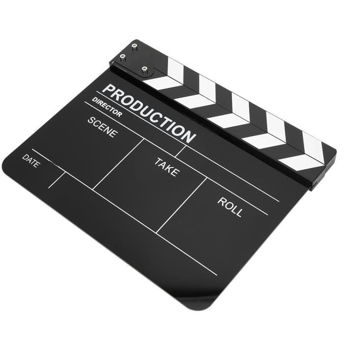 Clap de Cinema Acrilico 30 x 25 cm,Accessorio per fotografia di film e TV con magneti,per souvenir di film,giochi di ruolo,montaggio,produzione video,fotografia della fotocamera