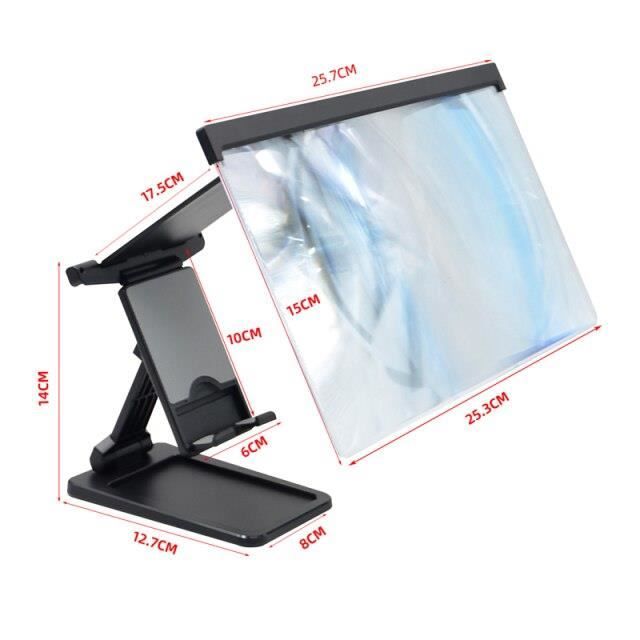 Loupe D'écran Pour Smartphone 35,6 Cm (14") - Support Inclinable, HD, Pliable | Pour Films, Jeux, Lecture
