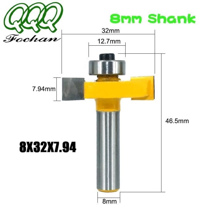 3pcs 8mm Tige Straight Routeur Bit Set, Fraises à Rainurer Fraise à Bois Outillage Bois Fraise