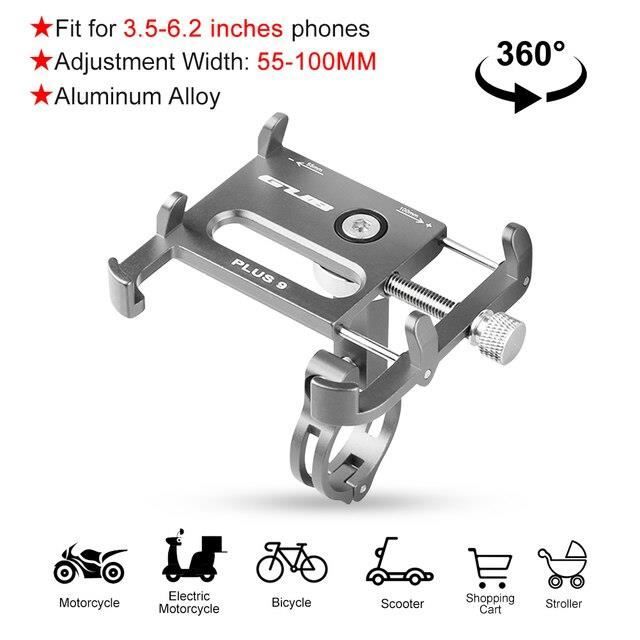 XPEX Support Téléphone Vélo/Moto Rotatif En Silicone – Universel, Antichoc, Réglable 360°, Fixation Facile Guidon