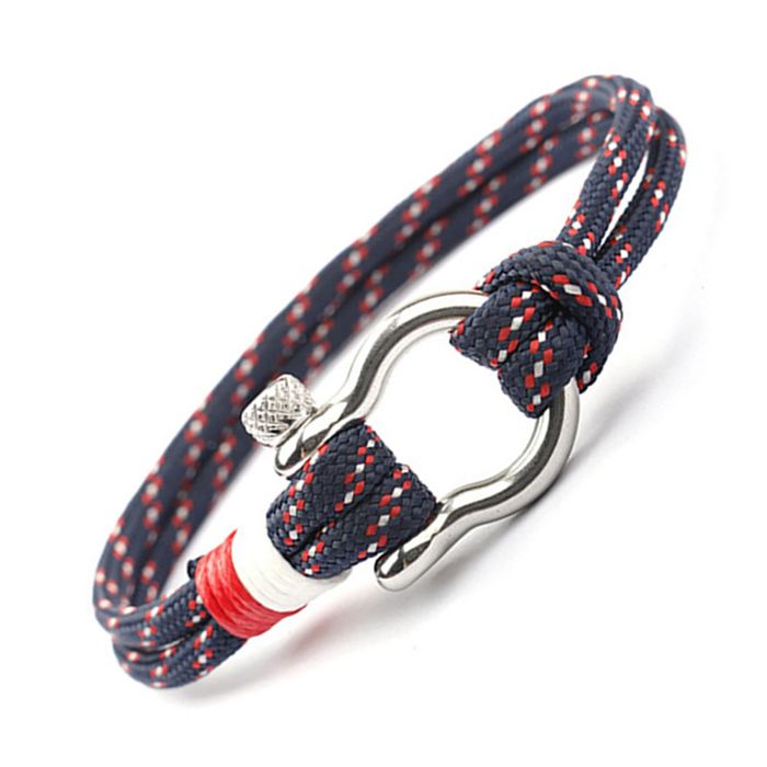 Zense - Bracelet marin avec cordon bleu et fermeture manille ZB0337