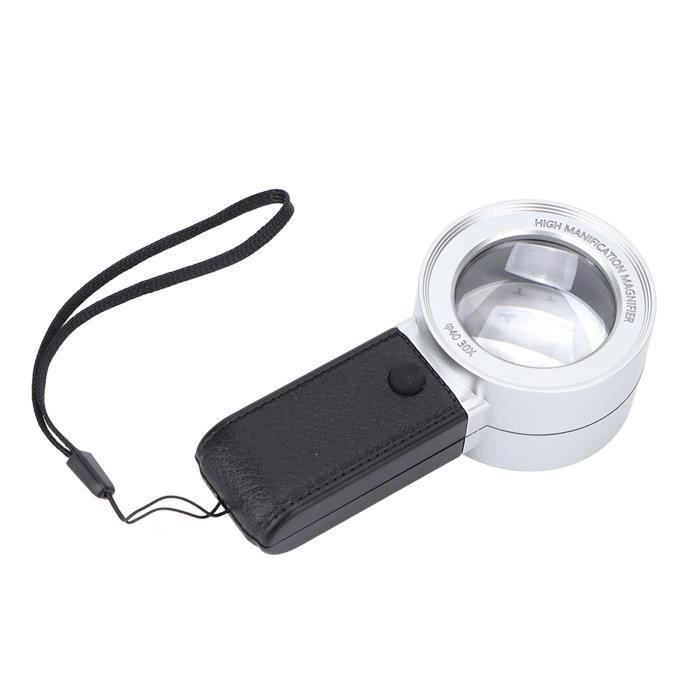 Loupe Avec Lumière, 5 X 10 X Loupe De Poche éclairée 12 LED éclairée Loupe Pour La Lecture, L'inspection Des Pièces De Monnaie, Bijoux