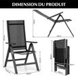 GOPLUS Chaise de Jardin Pliante-Dossier Réglable en 7 Positions-Accoudoirs-Légère/Portable-en Alliage d'Aluminium&Maille Noir-1